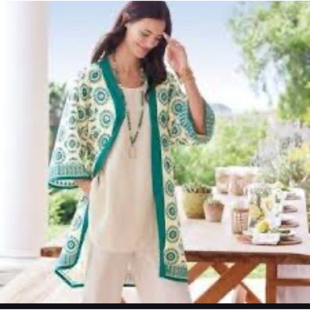Soft Surroundings Kimono Open front Cardigan Women Size S/M